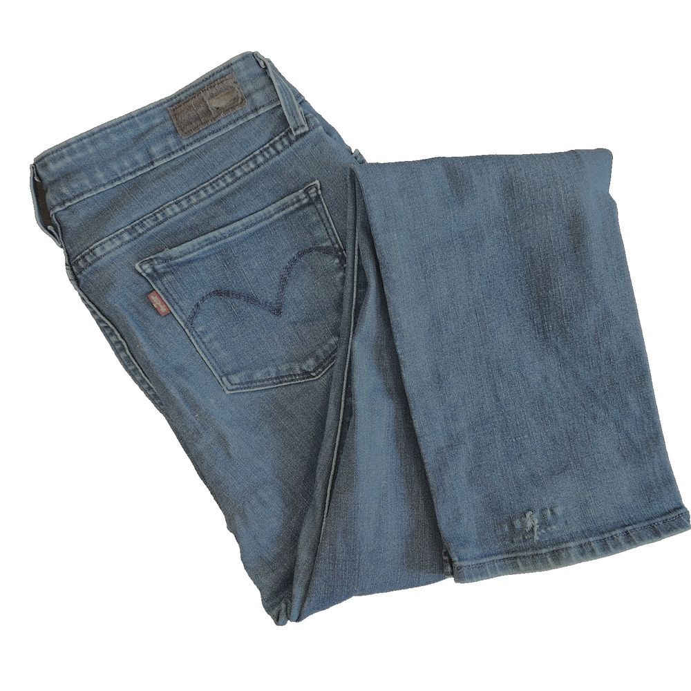 Levi's Slight Curve Womens Size 10/30 Stretch Jeans Medium Wash Blue Distressed - Picture 9 of 9